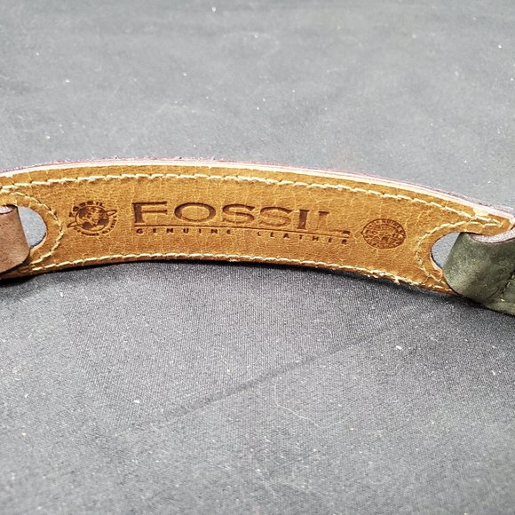 Fossil Multi-Colored Link Genuine Leather Belt Size Medium - Picture 3 of 8